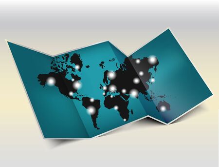 World map with population sign, illustrationのイラスト素材