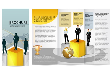 Leadership Training Progress Brochure Templateのイラスト素材