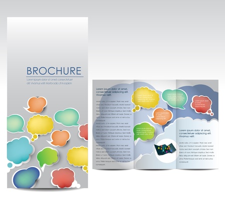 Brochure with speech bubblesのイラスト素材
