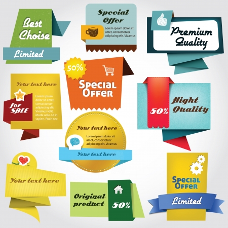 Colorful label collectionのイラスト素材