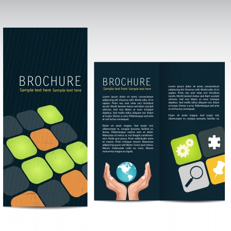 Dark blue business brochure, vectorのイラスト素材