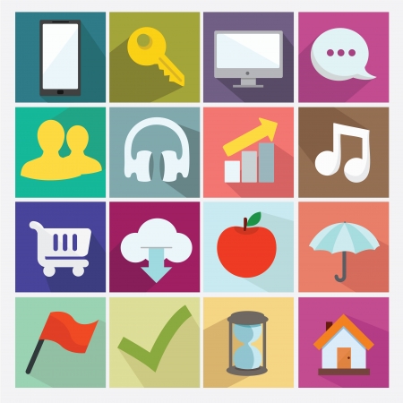 Flat icon collectionのイラスト素材