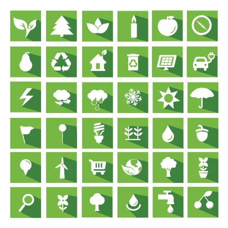 Ecology and recycle flat iconsのイラスト素材