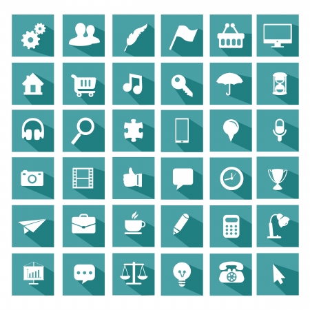 Universal flat icon set