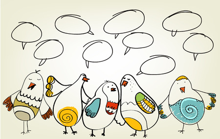 Speech. talk birdsのイラスト素材
