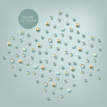 Background of social media networkのイラスト素材