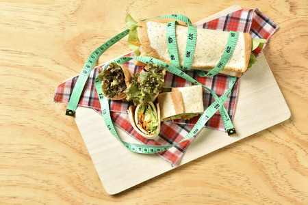Vegetable Roll on wooden background,Weight loss diet food.の写真素材