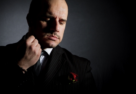 Portrait of man, godfather-like character の写真素材