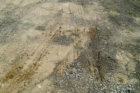 Skidmarks on a building siteの写真素材