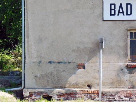 Minimal view of a train station in sidelightの写真素材