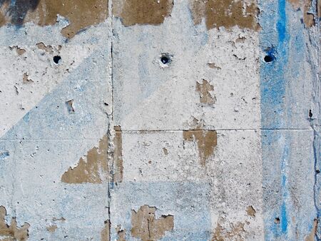 Abstract view of a concrete wall at the end of a parking lot.の写真素材