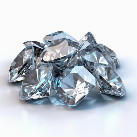 diamonds on white background (high resolution 3D image)の素材