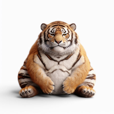 Siberian tiger isolated on white backgroundの素材