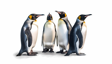 Group of penguins on white background.の素材