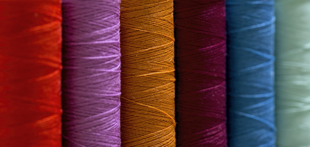 background , a number of colored thread to focus on the center