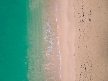 the aerial view of the seascape and sea texture and copy space