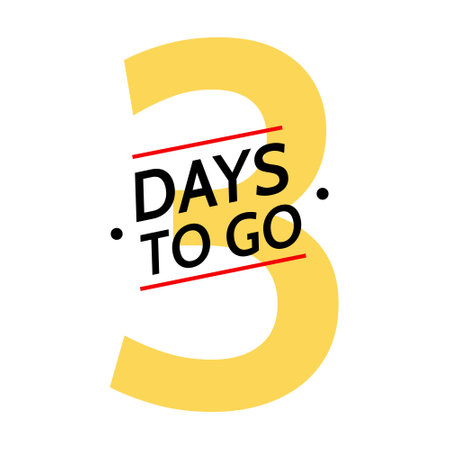 3 days to go last countdown icon.のイラスト素材
