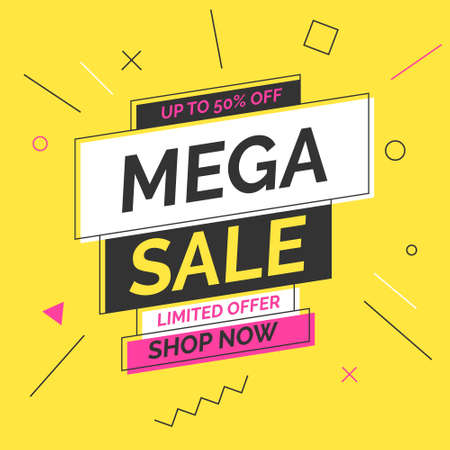 Mega Sale banner template design.