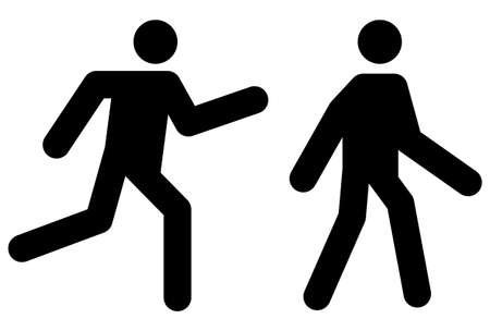 Man walk and run pictogram icon.のイラスト素材