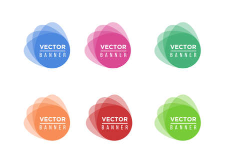 Set of colorful round abstract banners overlay shape.のイラスト素材