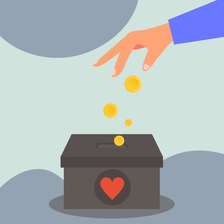Charity box with a heart on it.のイラスト素材
