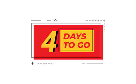Four days go sale price offer promo deal timer, 4 days only.のイラスト素材