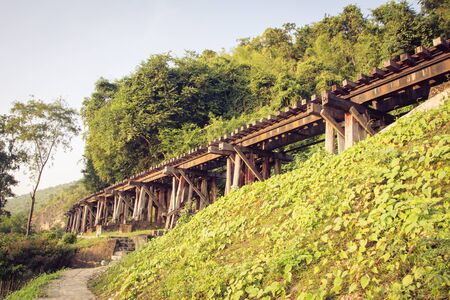 Railway bridge kanchanaburi. Thailand.のeditorial素材