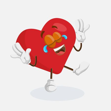 Valentine Love mascot and background happy pose with flat design style for your mascot branding.のイラスト素材