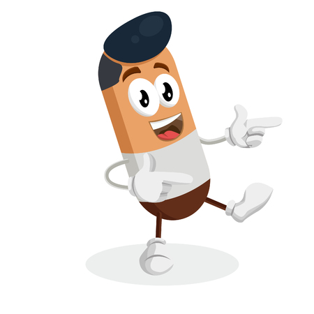 Human mascot and background Hi pose with flat design style for your mascot branding.のイラスト素材