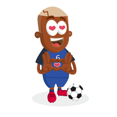 France mascot and background in love pose with flat design style for your logo or mascot brandingのイラスト素材