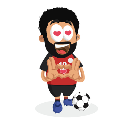 Egypt mascot and background in love pose with flat design style for your icon or mascot branding.のイラスト素材