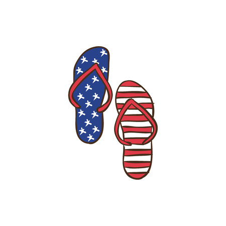 Slippers icon and background with flat design style for your logo or mascot brandingのイラスト素材