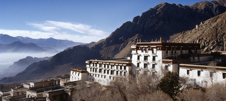 Old buildings in the Buddhist Drepung Monastery, Tibet.の写真素材