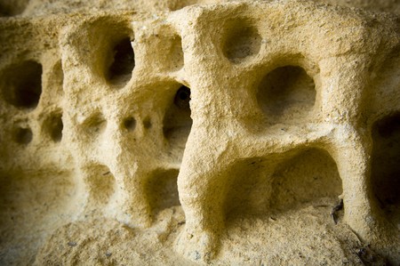 Details of rock faces eroding away over timeの写真素材