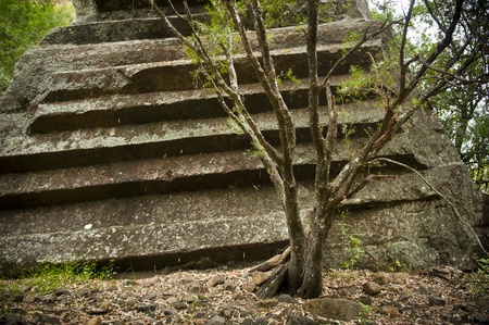 Amazing natural formations of Sawn Rocks, Narrabri, Australiaの写真素材