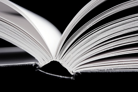 Abstract detail of thick paper pages in bookの写真素材