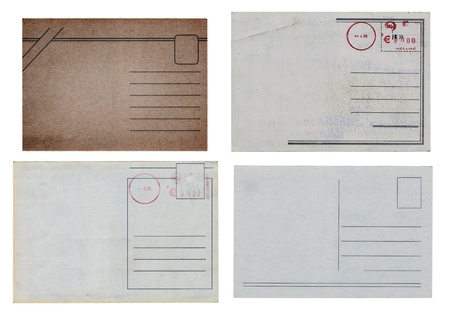 Old postcards with a grunge look isolated in high resolutionの写真素材