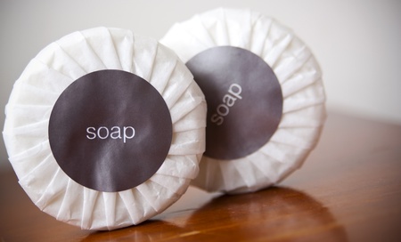 Soap in generic packet as fancy guest soap