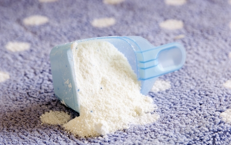 Scoop of laundry detergent washing powderの写真素材
