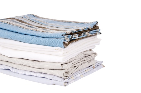 Bedding sheets folded and isolated on white