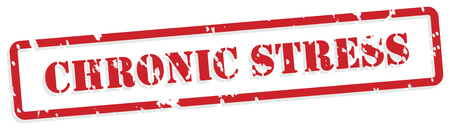 Chronic stress red rubber stamp vector for mental health conceptのイラスト素材