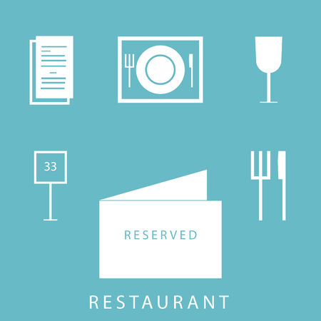 Restaurant icons in a simple, flat designのイラスト素材