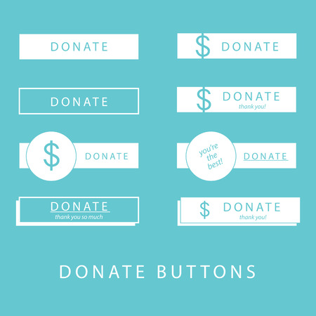 Donate buttons in simple, flat design vector style for website donationsのイラスト素材