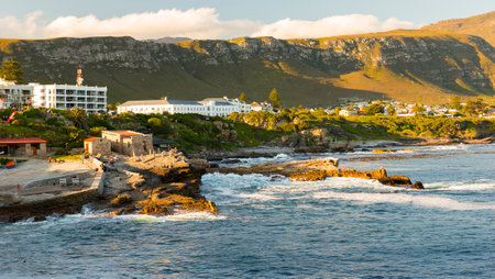 HERMANUS, SOUTH AFRICA - 4 OCTOBER 2015: Unidentified people in Hermanus for Whale Festival. Hermanus is famous for Southern Right Whale watching.のeditorial素材