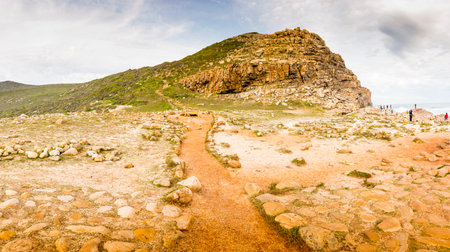 CAPE OF GOOD HOPE, SOUTH AFRICA - SEPTEMBER 2: Unidentified people at the Cape of Good Hope near Cape Town on September 2 2015 in South Africa. The Cape of Good Hope is the most south western point on the African continent.のeditorial素材