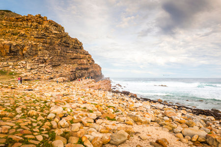 CAPE OF GOOD HOPE, SOUTH AFRICA - SEPTEMBER 2: Unidentified people at the Cape of Good Hope near Cape Town on September 2 2015 in South Africa. The Cape of Good Hope is the most south western point on the African continent.のeditorial素材