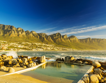 Twelve Apostles in South Africa at Sunsetの写真素材