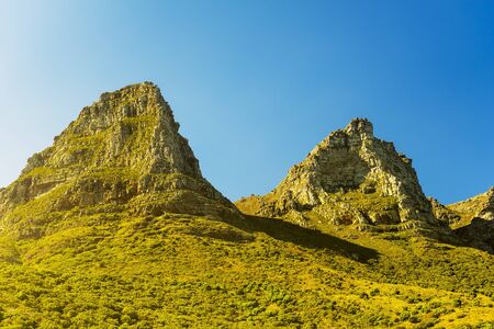 Mountains of Table Mountain National Park in Cape Town, South Africaの写真素材
