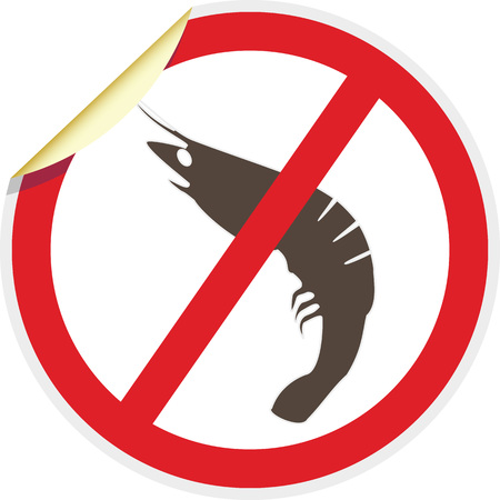 Shellfish free icon in 3D style for food allergy concept.のイラスト素材