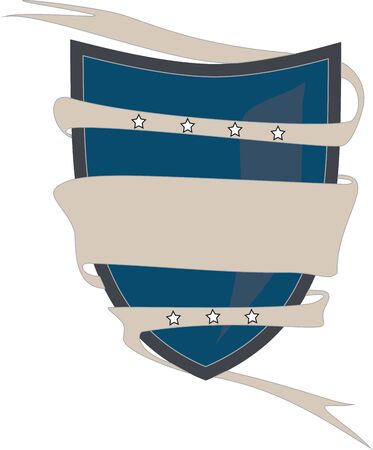 Medieval shield emblem with a wreath around it in vector.のイラスト素材